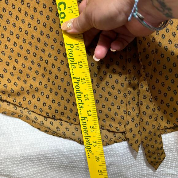 Lily White Brown Tie Neck Sleeveless Estilo Top Blouse Size S - Picture 7 of 8